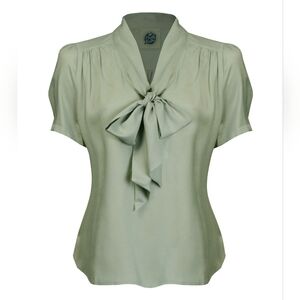 Sage Green 1930s Style Blouse